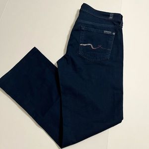 7 For All Mankind Women’s Boot Cut Indigo Wash Embellished Crystal Pockets Jeans